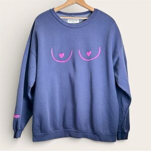 Barstool Sports Blue Graphic Sweatshirt Size L (Fits 25.5x28.5)